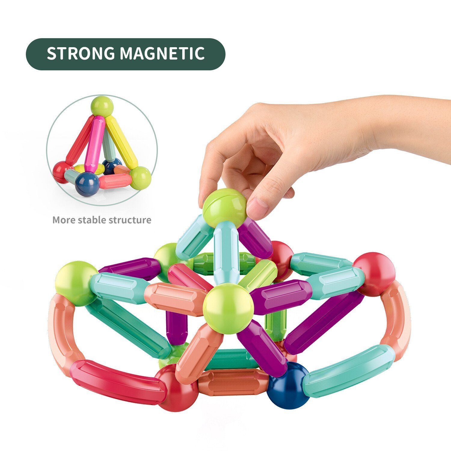 (🎅Early Christmas Sale- 48% OFF)Magnetic Balls and Rods Set Educational Magnet Building Blocks