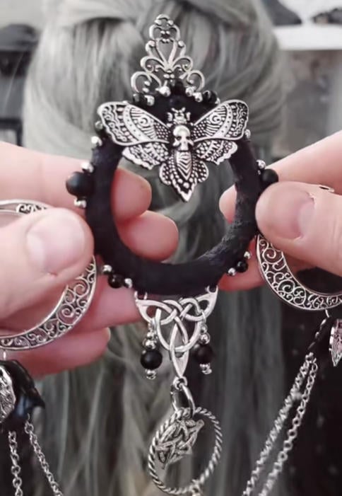 🔥LAST DAY 50% OFF🧙‍♀️Handmade Goddess of the Night Witchy Hair Pin