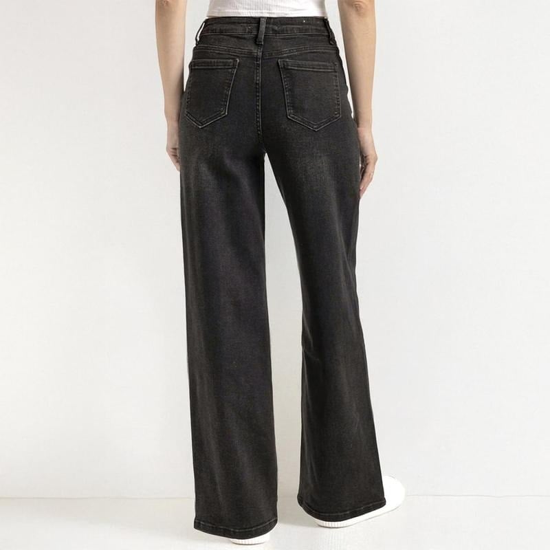 ⏰Letzter Tag 70 % RABATT🔥Jeans mit hoher Taille, mehreren Taschen und weitem Bein