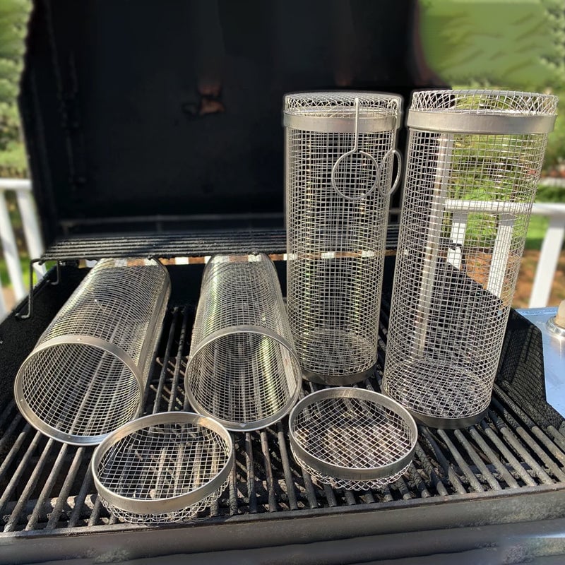 🥦Good helper for BBQ-🍳Rolling Grilling Basket