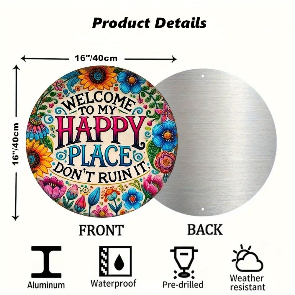 🎄TikTok Christmas Sale -70% OFF✨Welcome to My Happy Place – Metal Wall Sign