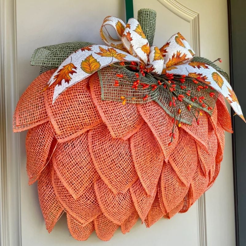 🍁Handmade Fall Pumpkin Wreath🎃​