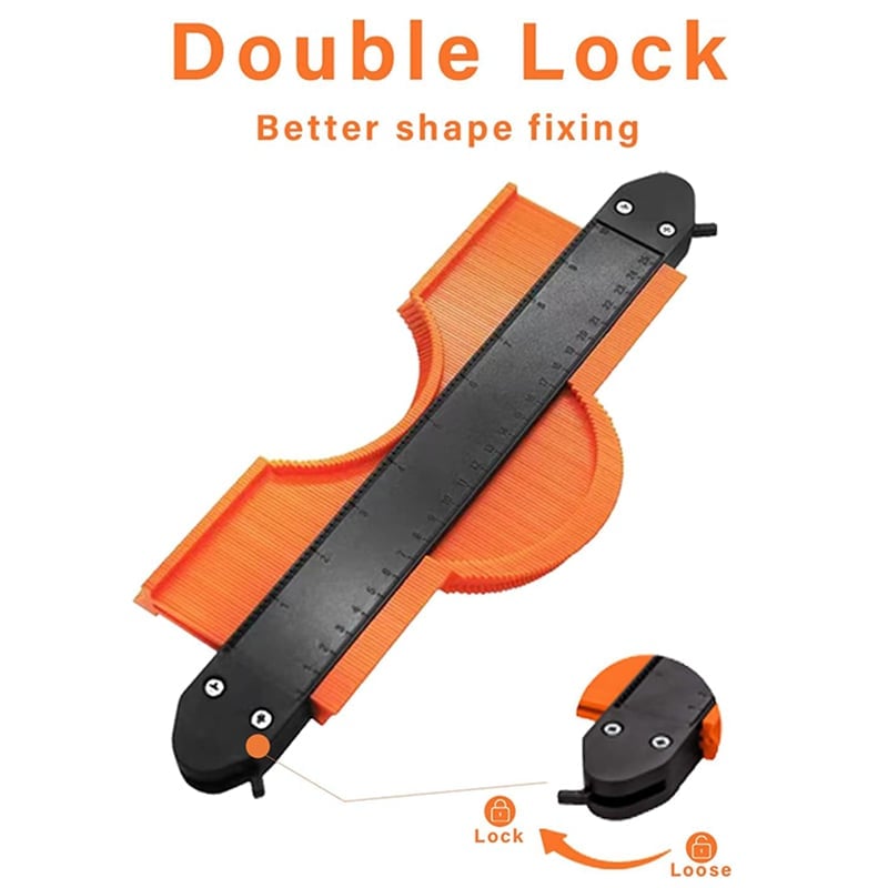 Contour Gauge Profile Tools 6/10 Inch Precisely Copy Irregular Shape Duplicator with Double Lock