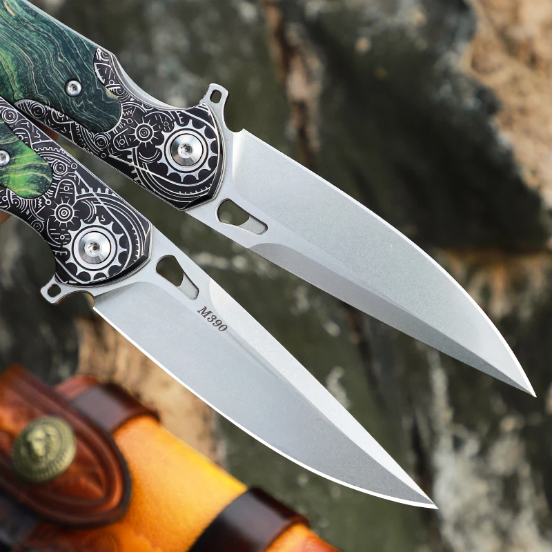 High Quality M390 Steel Folding Pocket Knife, Men's EDC Pocket Knife, Hunting Adventure Knife, Survival Outdoor Fishing Knife