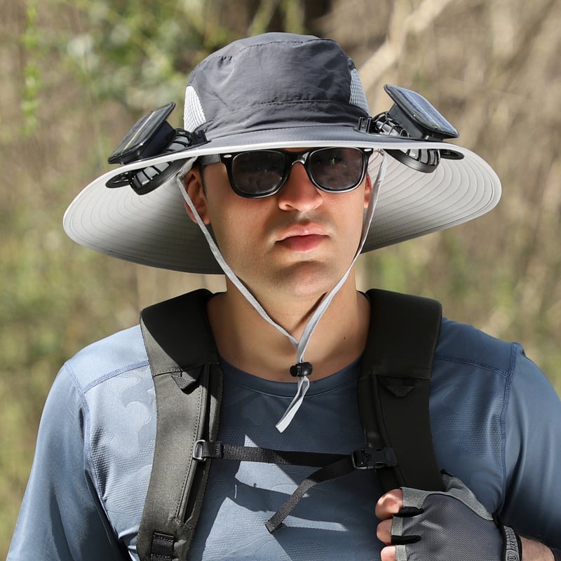 🔥Wide Brim Solar Outdoor Fishing Hat & USB Charging