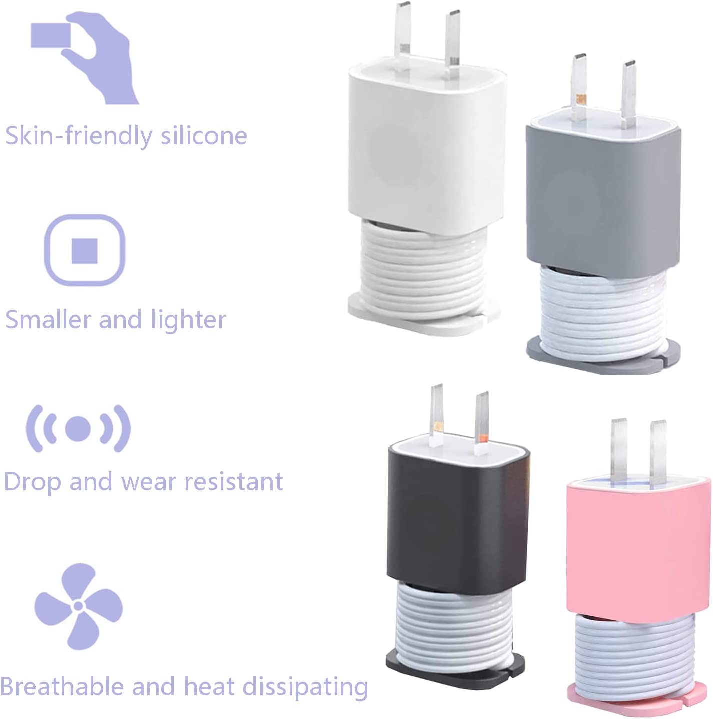 (🎄Christmas Hot Sale - 48% OFF) 2 In 1 Silicone Charger Protector, BUY 5 GET 3 FREE & FREE SHIPPING