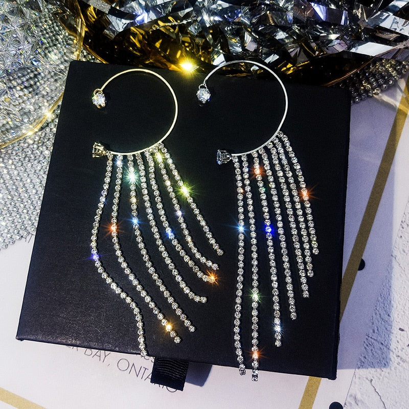 (🔥Early Christmas Hot Sale48% OFF)Sparkling Diamond Tassel Earrings(Buy 2 get 1 Free)