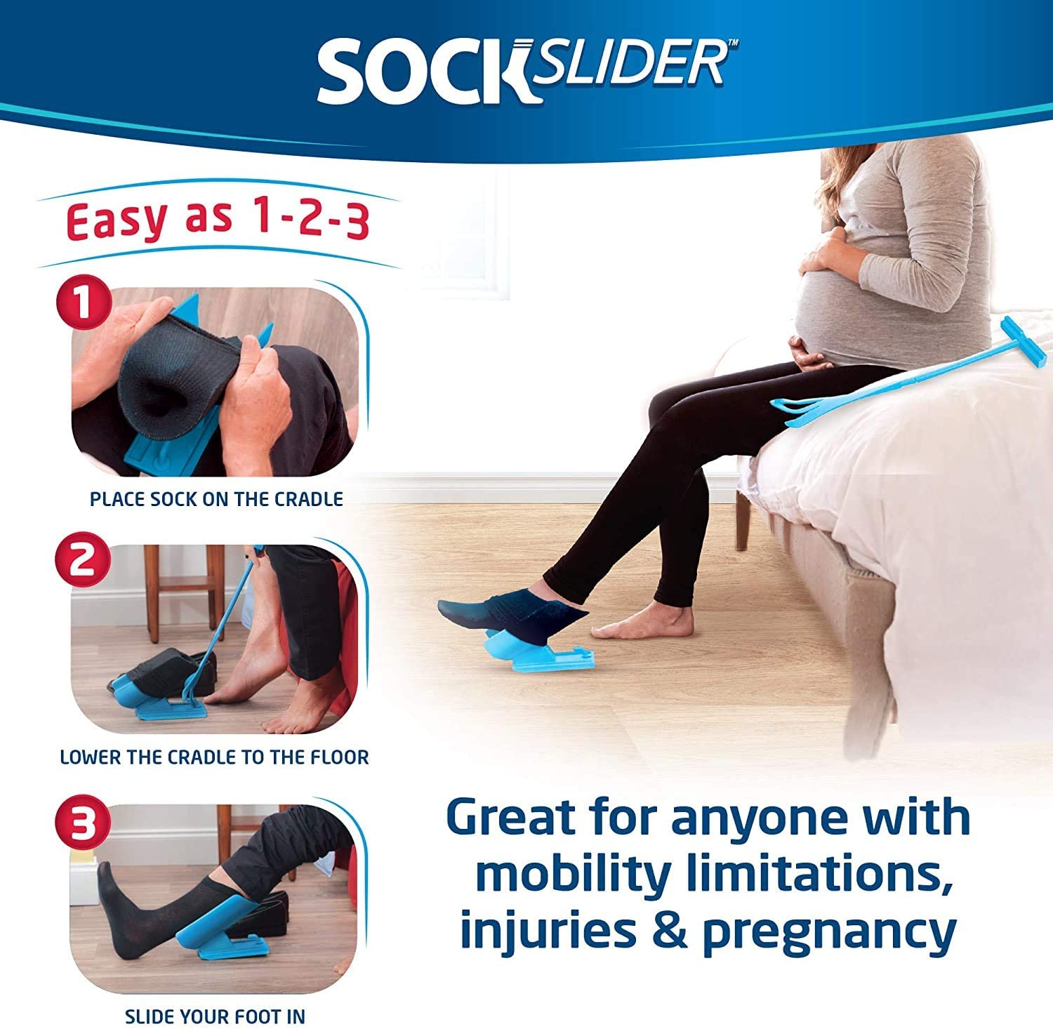 Sock Slider Aid - Easy On Off Sock Helper Kit