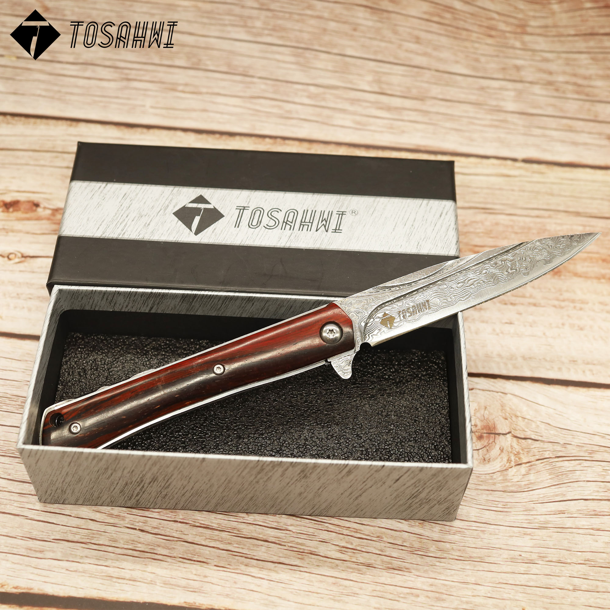 TOSAHWI HANDMADE Sandalwood Handle Folding Blades-69547