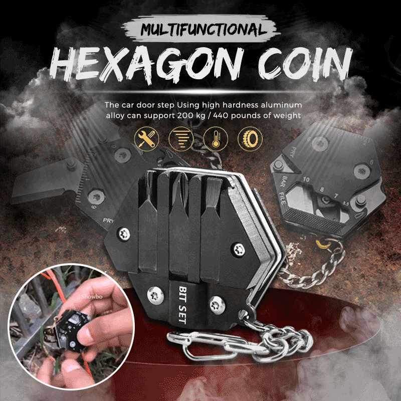 (🎄CHRISTMAS SALE NOW-48% OFF) Multifunctional Hexagon Coin Outdoor Tool(BUY 4 GET EXTRA 15% OFF)