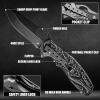 🔥Last 4 days - 70% discount🔥3D Wolf Stonewash Collectors Outdoors Survival Hunting Knife