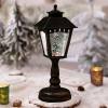 🎄Christmas Tree Night Light | Northlight Lighted Musical Snowman Snowing Black Christmas Street Lamp