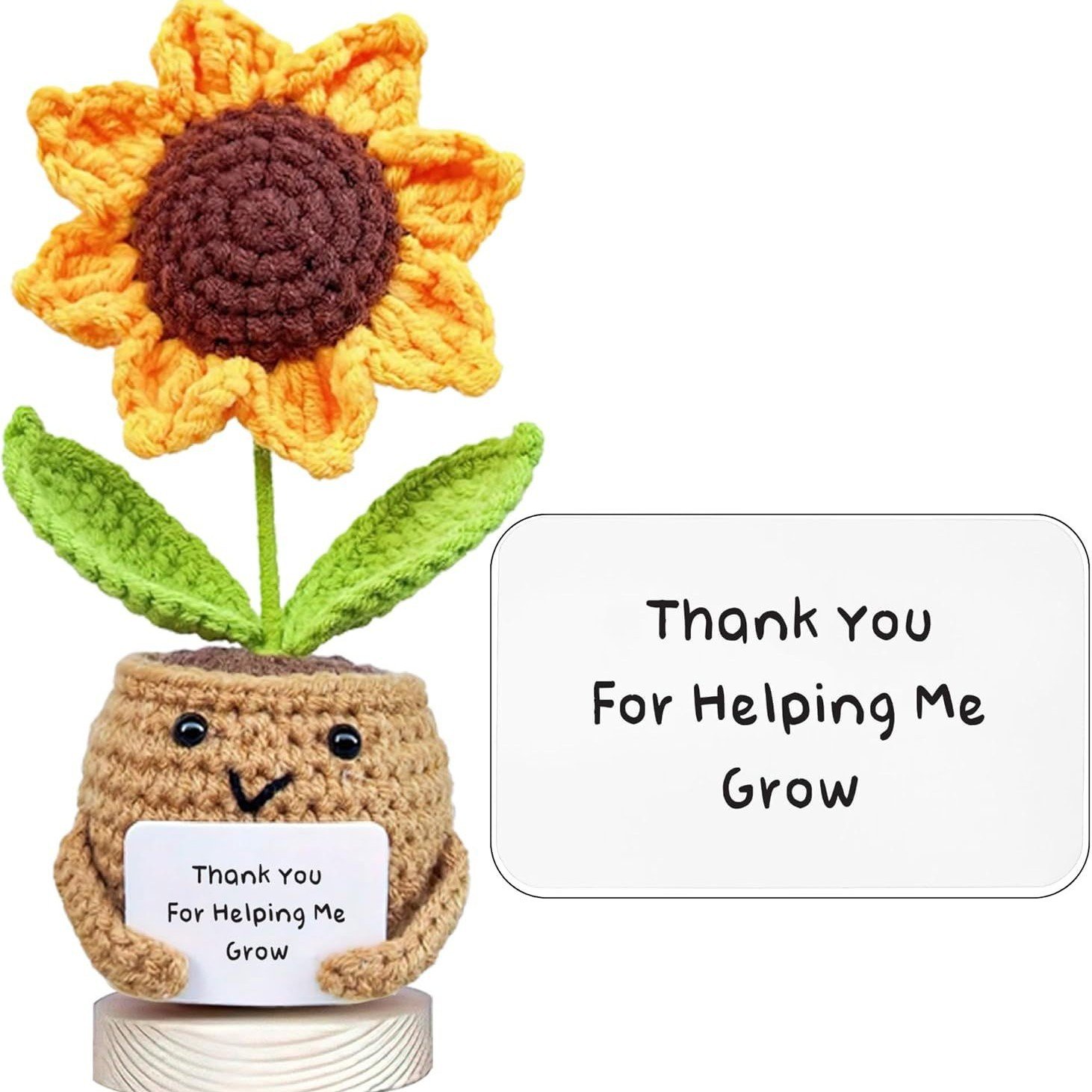 💥LAST DAY SALE 50% OFF💥Handmade Positive Sunflower Doll Crochet with Card