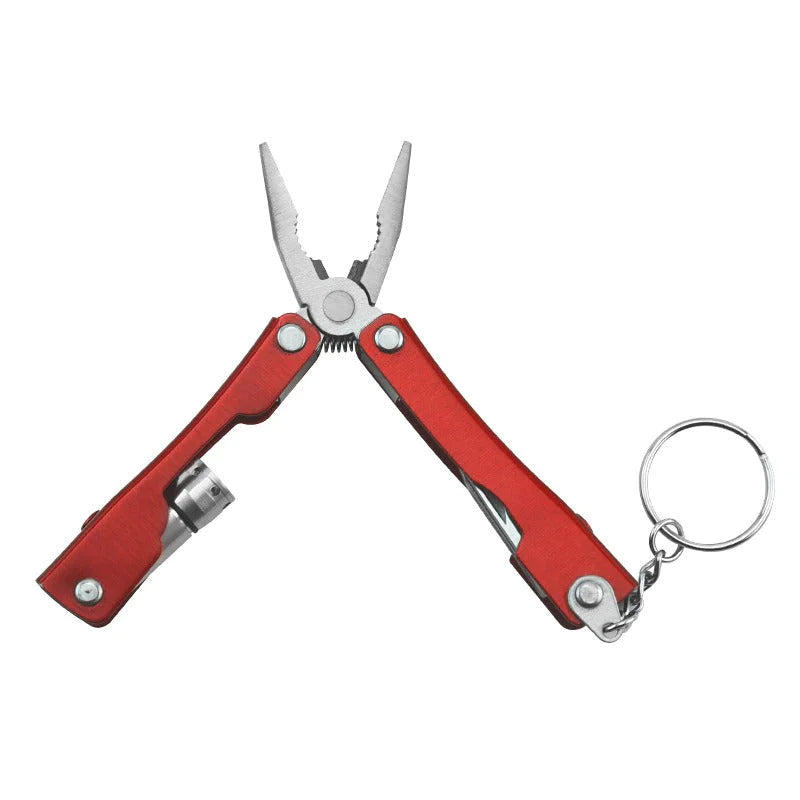 (🔥LAST DAY PROMOTION - SAVE 49% OFF)Mini Foldable Outdoor Stainless Steel Pliers with Flashlight