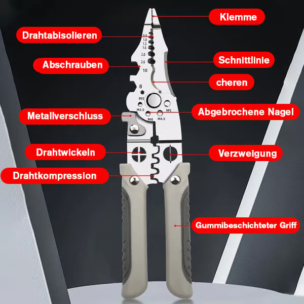 2025 Neues Produkt🔥Multifunktionale Abisolierzange, Crimpzange, Kabelschneider