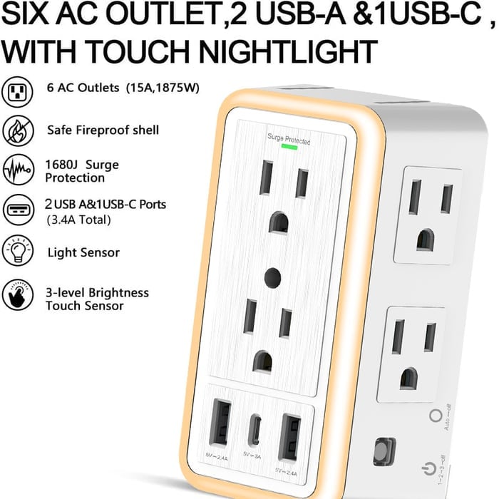 Last Day Promotion 70% OFF - 🔥Multi Plug Outlet Surge Protector⚡Buy 2 Get Free Shipping