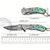 🐺 Damascus Pocket Knife – Handmade VG10 Steel with Abalone Shell Handle