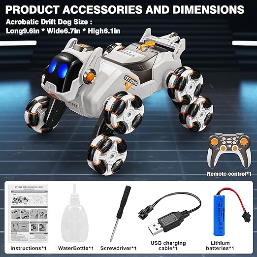 🔥Limited Time Sale 50% OFF- 2.4G RC Car 360° Rotation Stunt Mechanical Dog (Buy 2 Get Free Shipping)