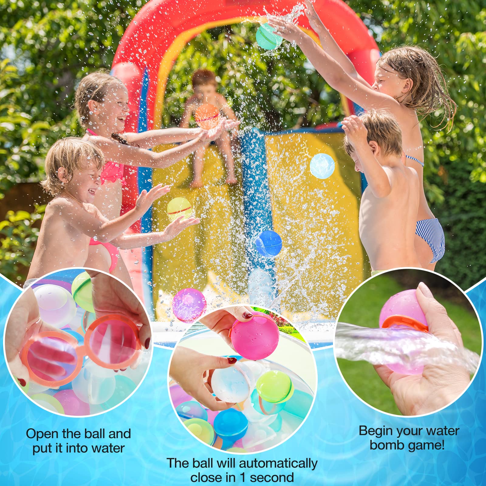 🔥Summer Hot sale--60%OFF🤽‍Reusable self sealing water balloons(Buy 6 Save $10)