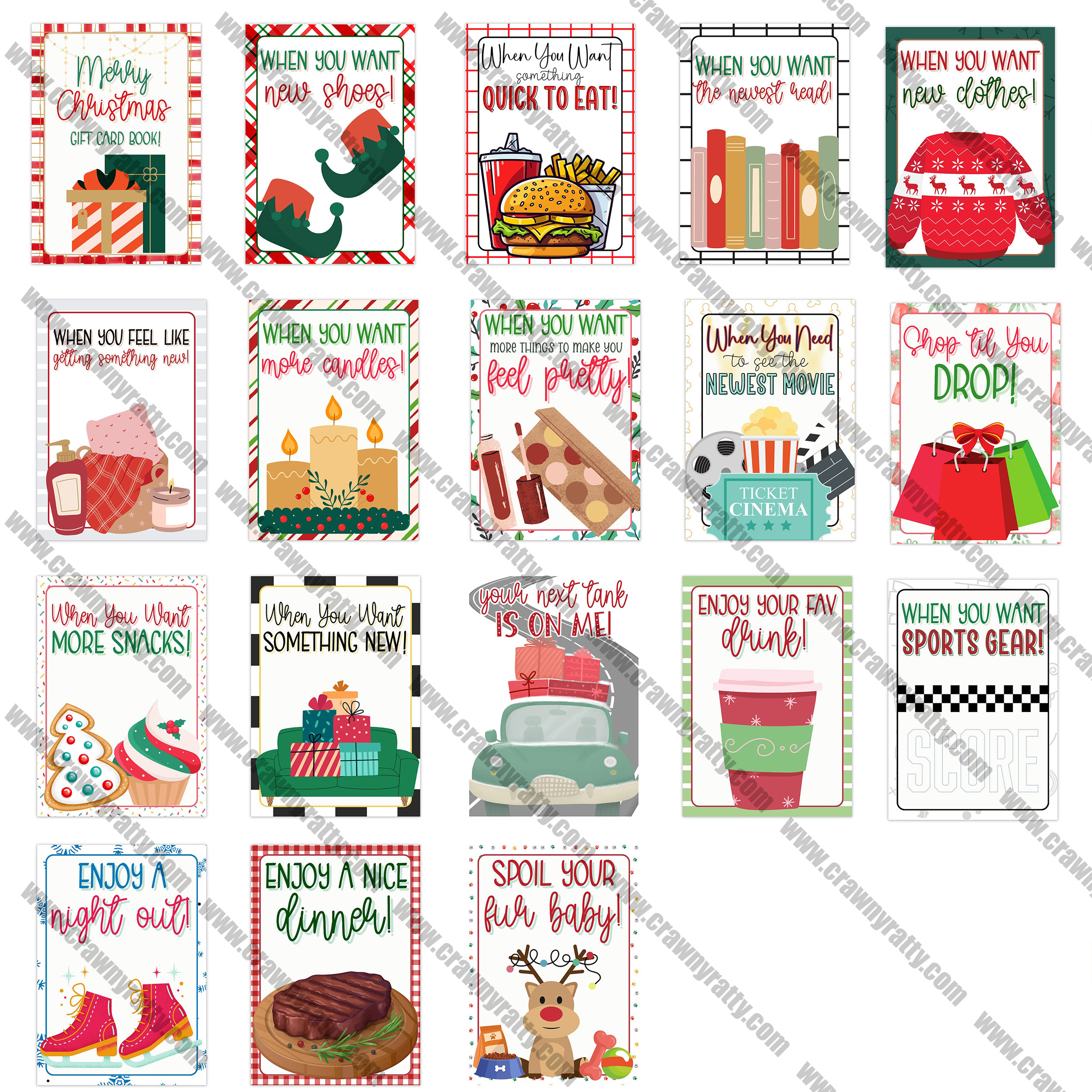 🎄Printed Christmas card book-📚PRINTABLE PDF📄