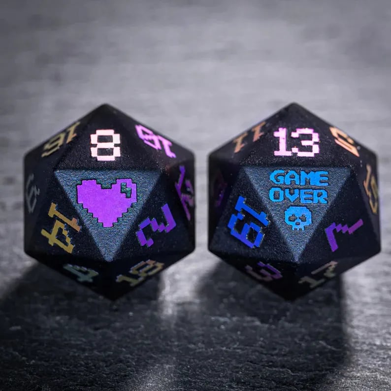 Obsidian Pixel Dice Set
