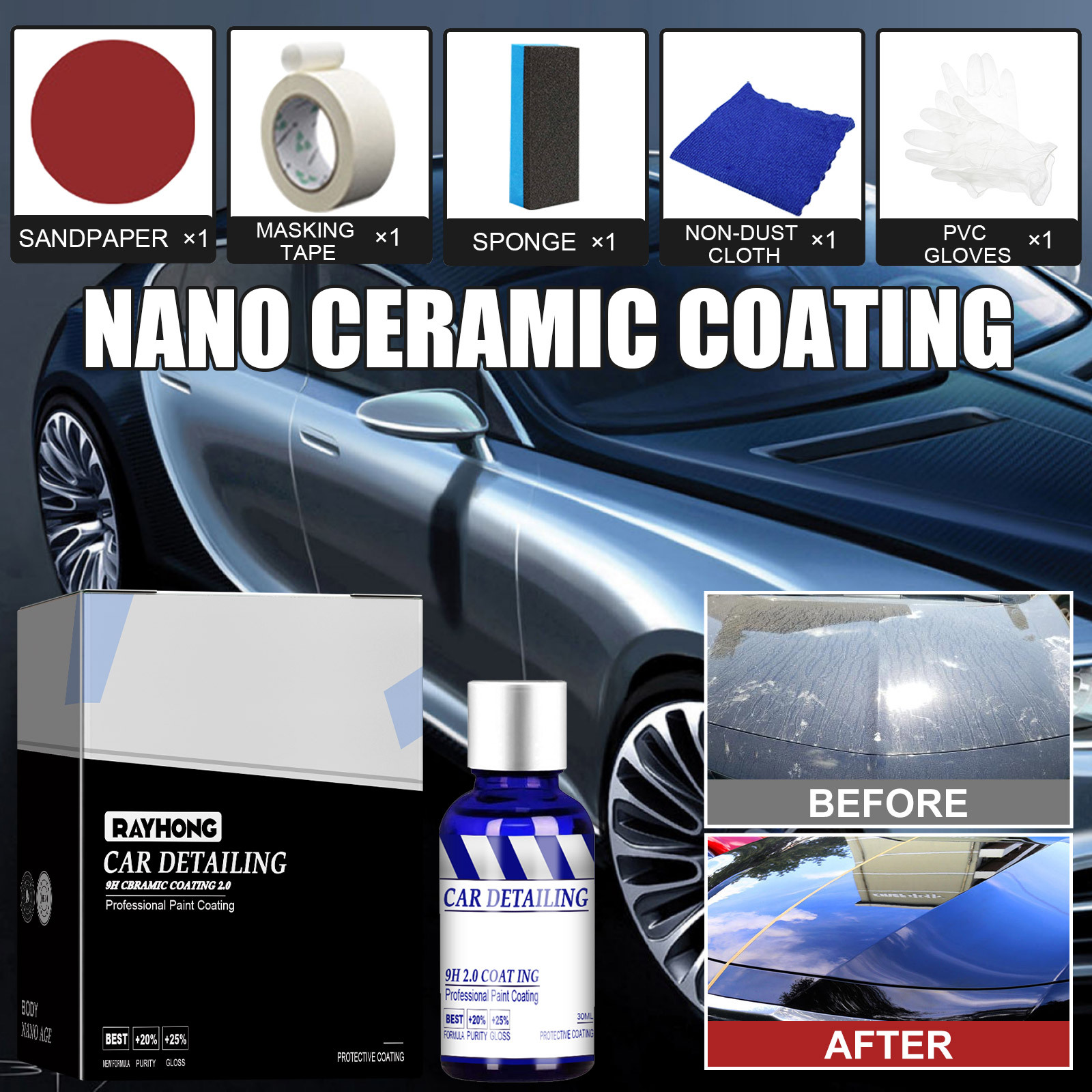 🔥Last Day Promotion 48% OFF-🎁-Rayhong Automotive Ceramic Nano Coating Liquid