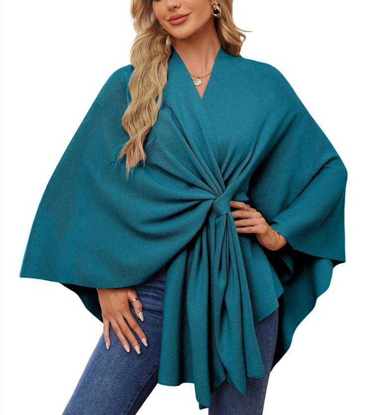 🎄TikTok Christmas Sale - 70% OFF🎉Elegant Shawl Wraps Soft Open Front Poncho Sweater