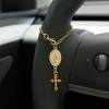 ✝️Pink Steering Wheel Rosary Charm Accessory