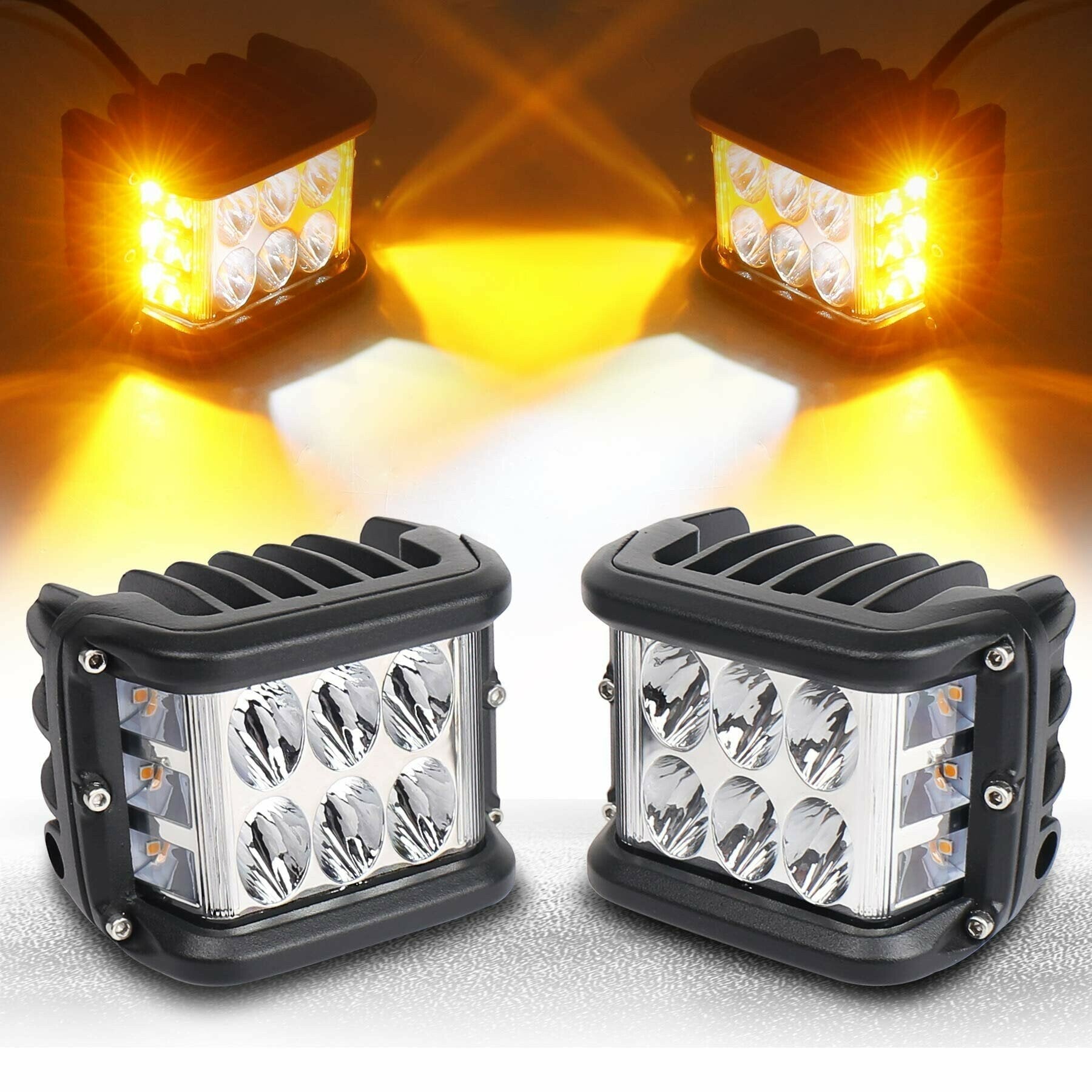 (⏰ Clearance Sale - Save 48% OFF )3.75'' Dual Side Shooter Dual Color Strobe Cree Pods for Truck ATV Boat