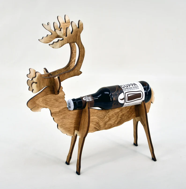 🎄🎅Christmas Presale - 49% OFF-🦌🛷Deer And Sleigh Beer Holder - Perfect Christmas Gift