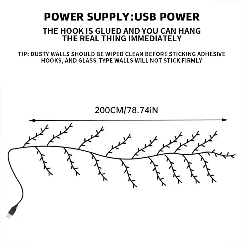 🌿 LED Tree Branch Design Light – USB Powered Decorative Lamp