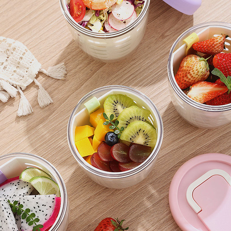 💥LAST DAY SALE 50% OFF💥On-the-Go Fruit Cup with Strainer (Includes Fork)⚡BUY 3 GET 1 FREE