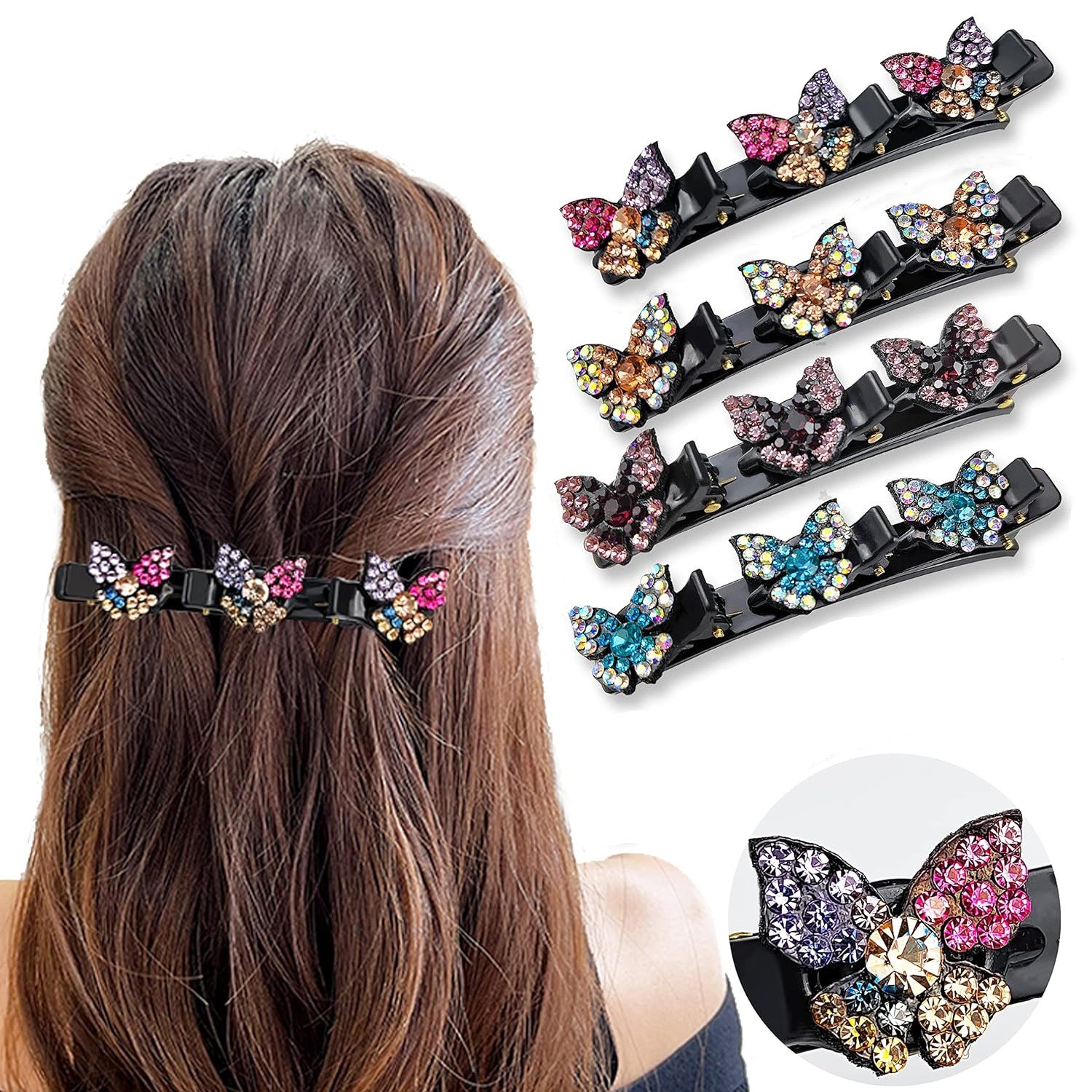 🎄Early Christmas Sale 49% OFF- 🎁New Sparkling Crystal Stone Braided Hair Clips