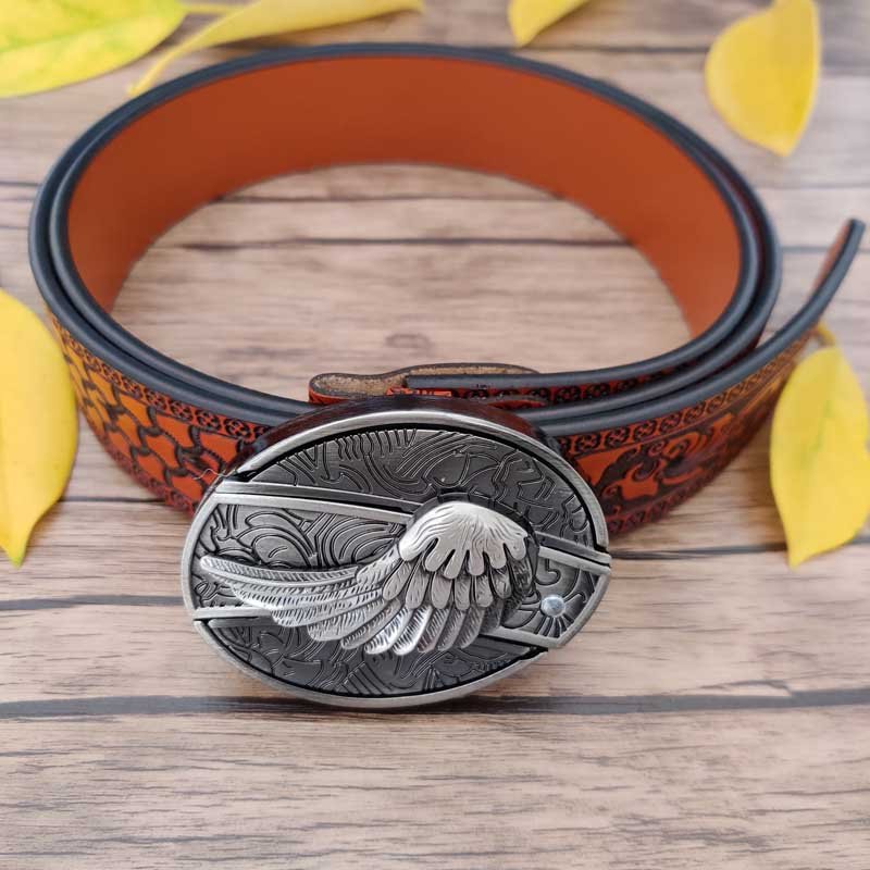 🎅Last Day Sale 50% OFF🌲Fashion Punk Genuine Leather Belt With Knife