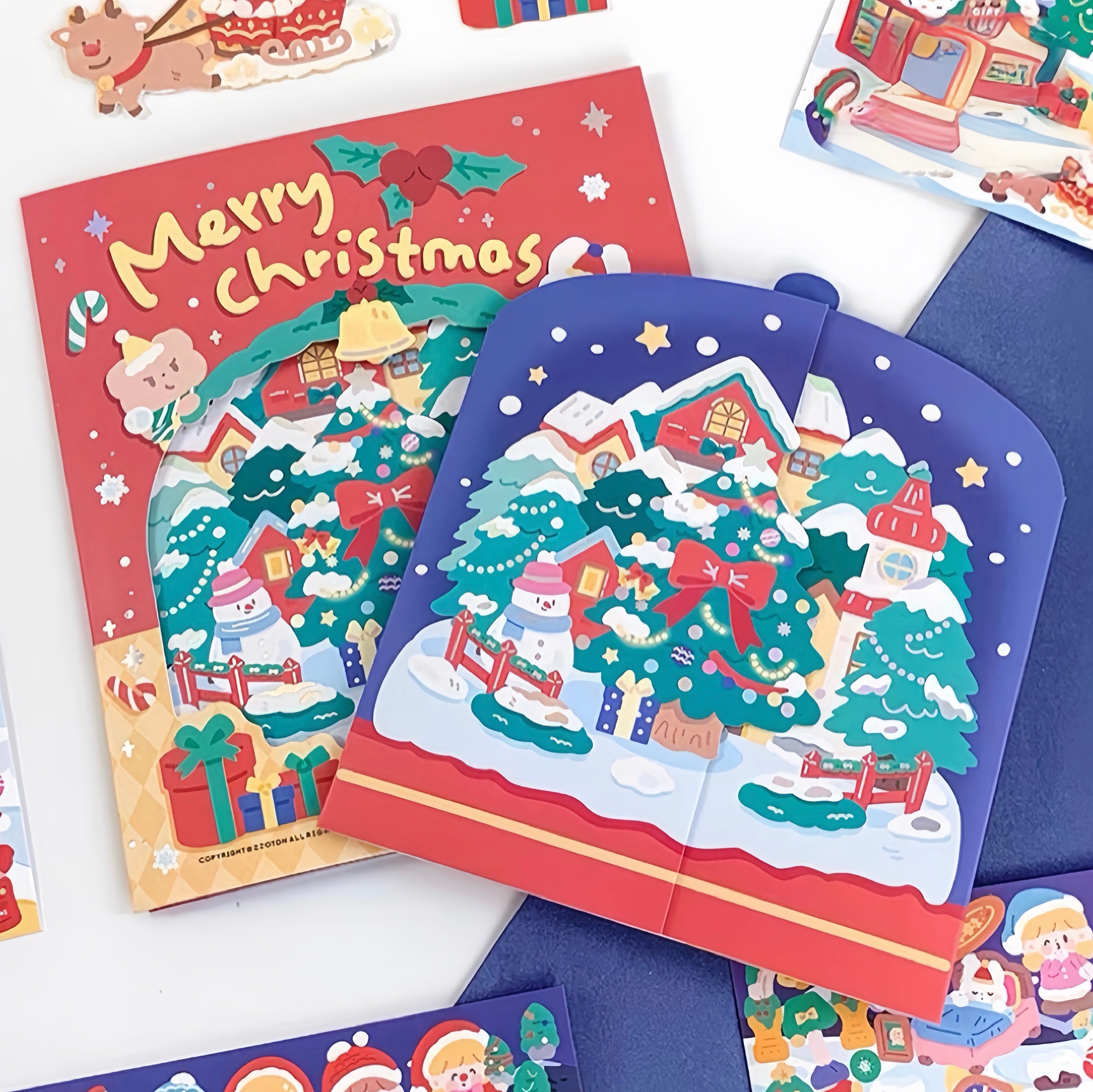 DIY Merry Christmas Sticker Scene Card