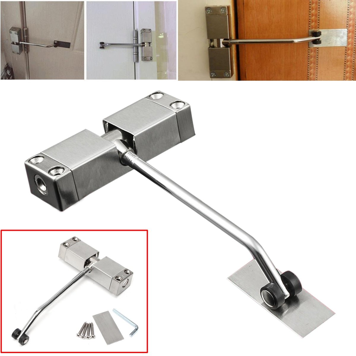 Household silent no-punch automatic door closer