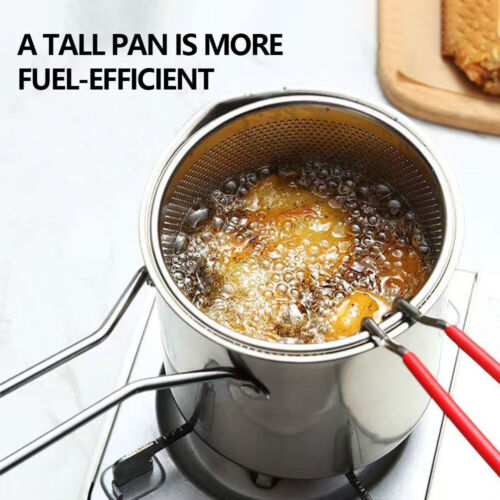 🎁Mother's Day Sale-304 Stainless Steel Deep Fryer Pot with Basket Detachable