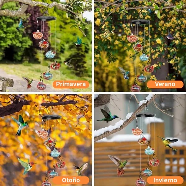 🎉Último día 49% OFF🎉Encantadores comederos para colibríes con campanillas de viento