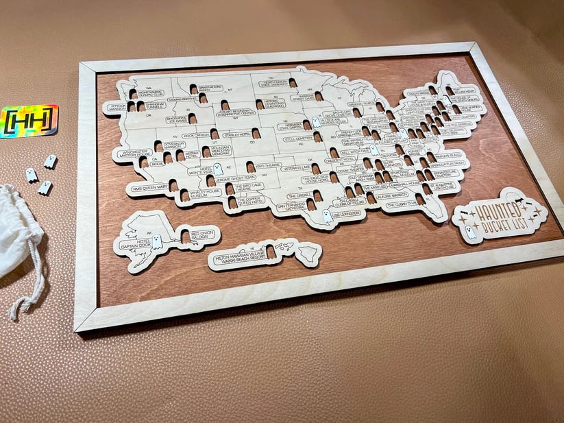 ⏰LAST DAY SALE 50% OFF💥Haunted Locations Bucket List Map