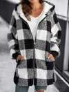 (🌲Early Christmas Sale- 50% OFF) Women Oversized Hoodie Plaid Loose Overcoat - Buy 2 Free Shipping