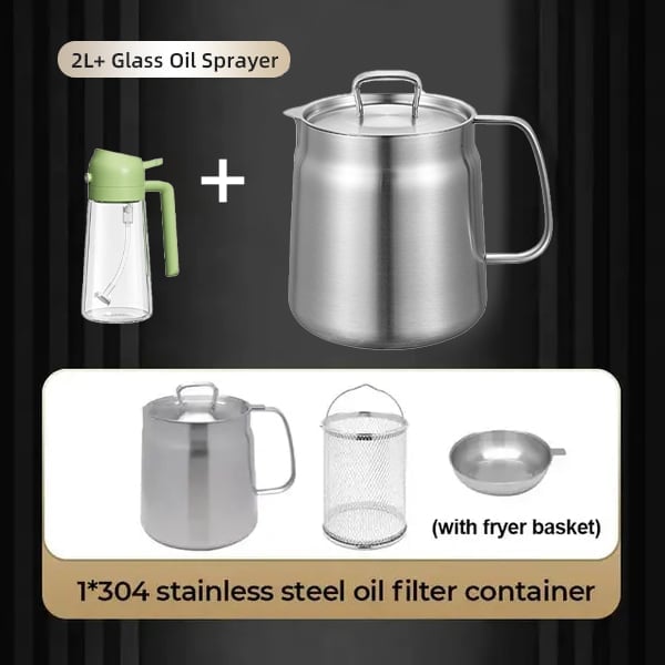 🎁TikTok Last Day Sale - 70% OFF🎉2-in-1 304 Stainless Steel Multifunctional Oil Strainer Pot