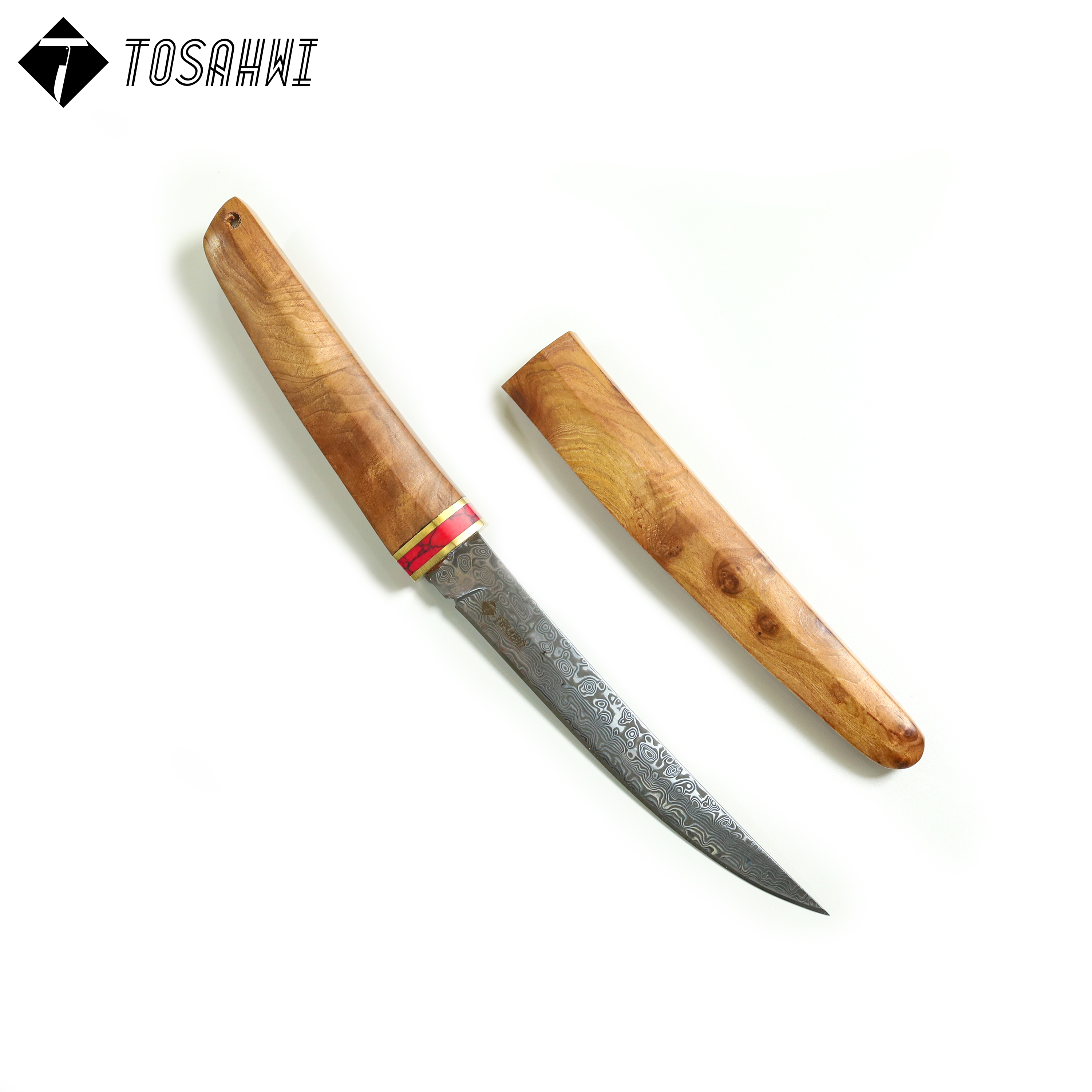 TOSAHWI HANDMADE Cypresswood Handle Fixed Blades-69543