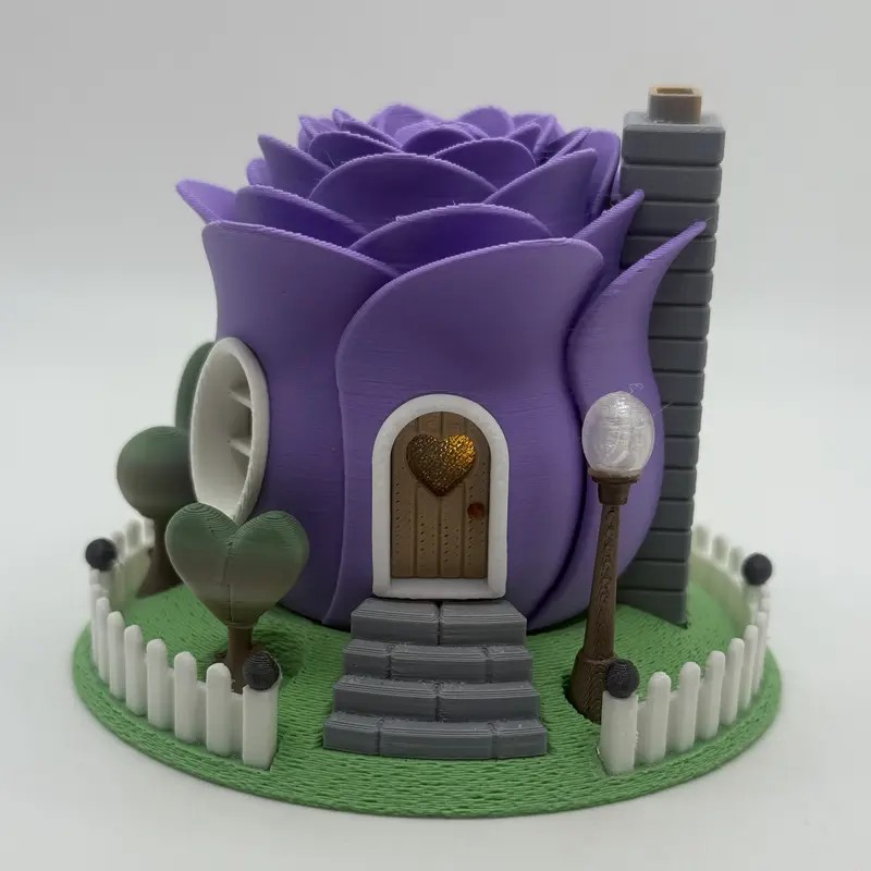 Rose Fairy House with Tea-Light