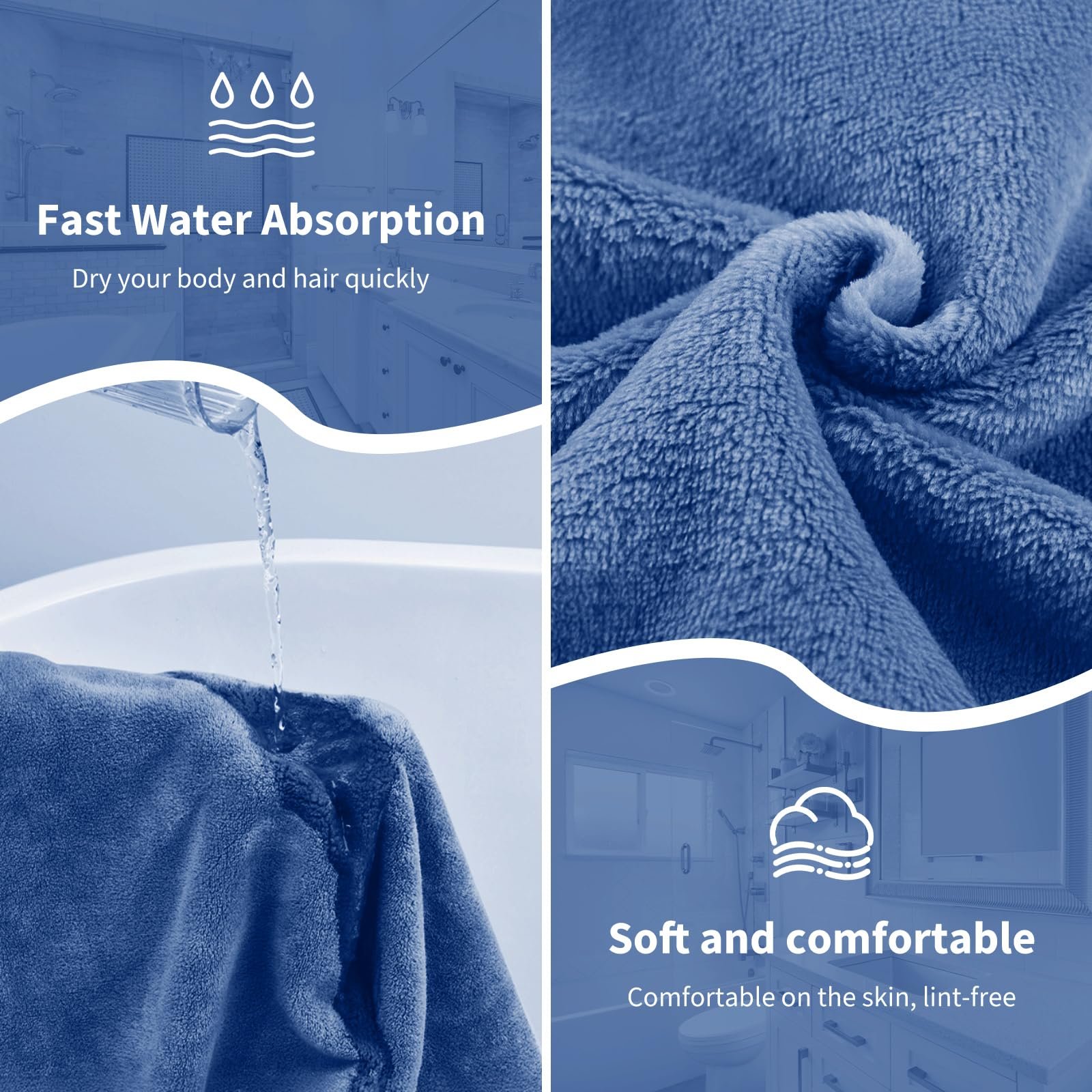 🎁TikTok Last Day Sale - 70% OFF🔥Plus Size Adjustable Oversized Wrap Bathrobe Set