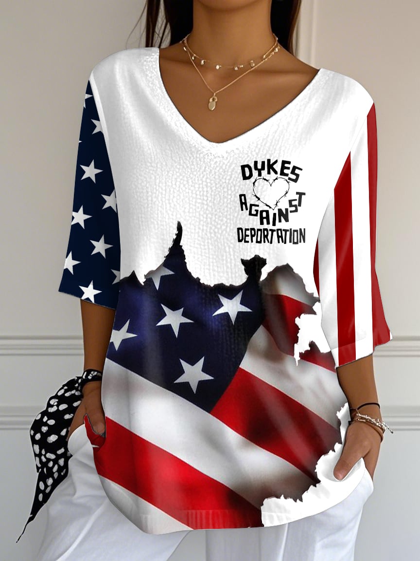 Women's Dykes Against Deportation Print Shirt