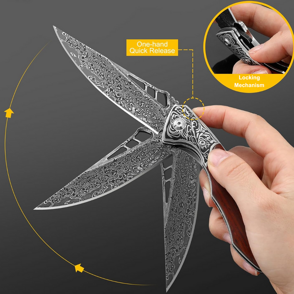 VG10 Damascus Steel Shark Dragon Folding Knife(𝐉𝐚𝐤𝐞 𝐌𝐨𝐧𝐫𝐨𝐞 𝐇𝐚𝐧𝐝𝐦𝐚𝐝𝐞®)