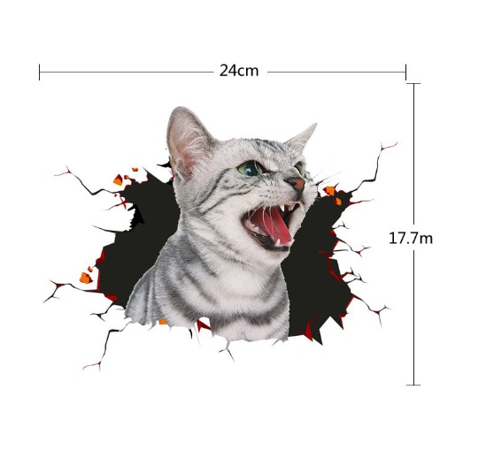 Halloween Sale-Removable 3D Cartoon Animal Cats Wall Stickers