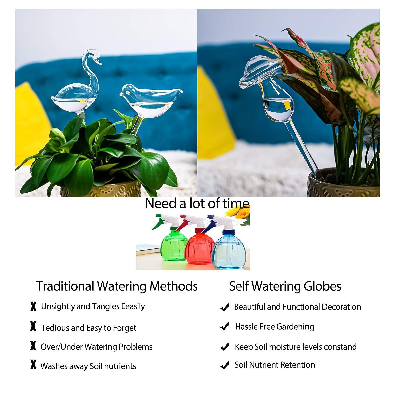🎁TikTok Last Day Sale - 70% OFF✨ Mushroom Shaped Self-Watering Globes
