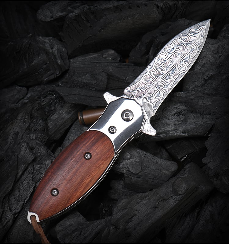 Damascus steel VG10 sharp pocket knife