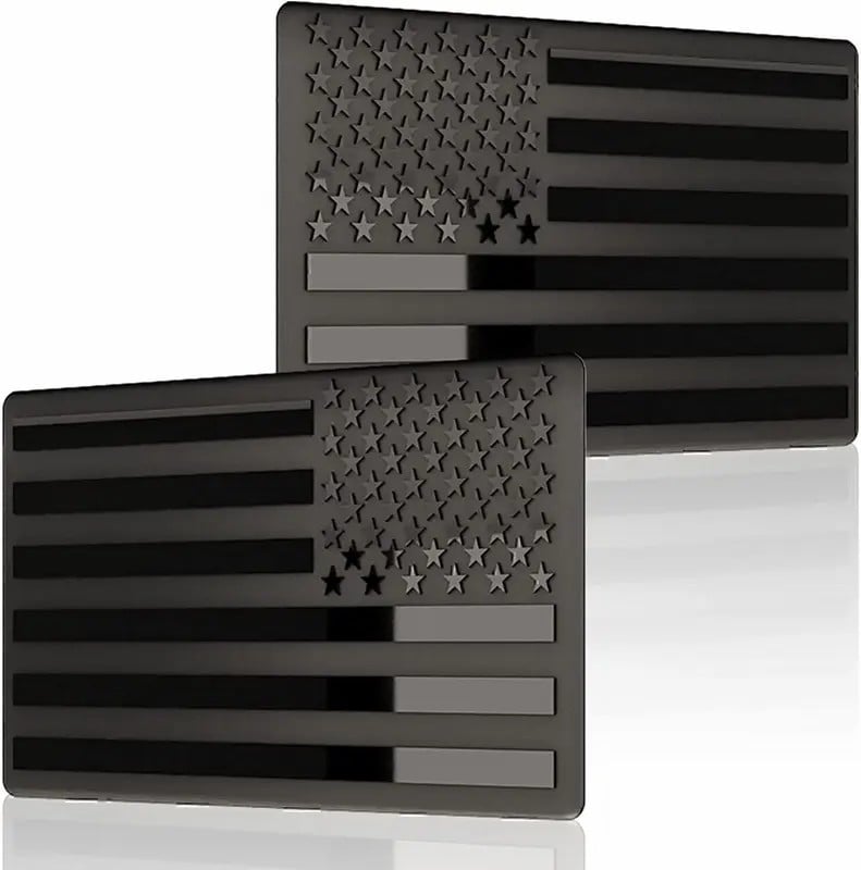Blackout 3D Metal American Flag Emblem Decal